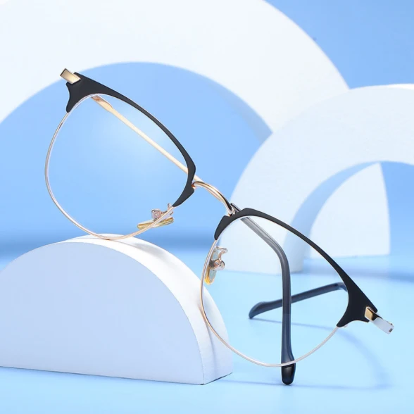 Оптовая продажа очки Gafas для компьютера с защитой от излучения синего света металлические роскошные унисекс под заказ женщин и