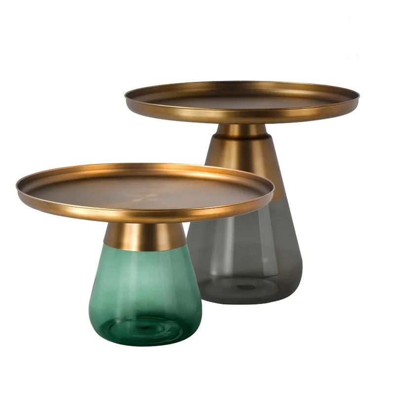 New Colorful Glass Coffee Table Sofa Side Table for Living Room