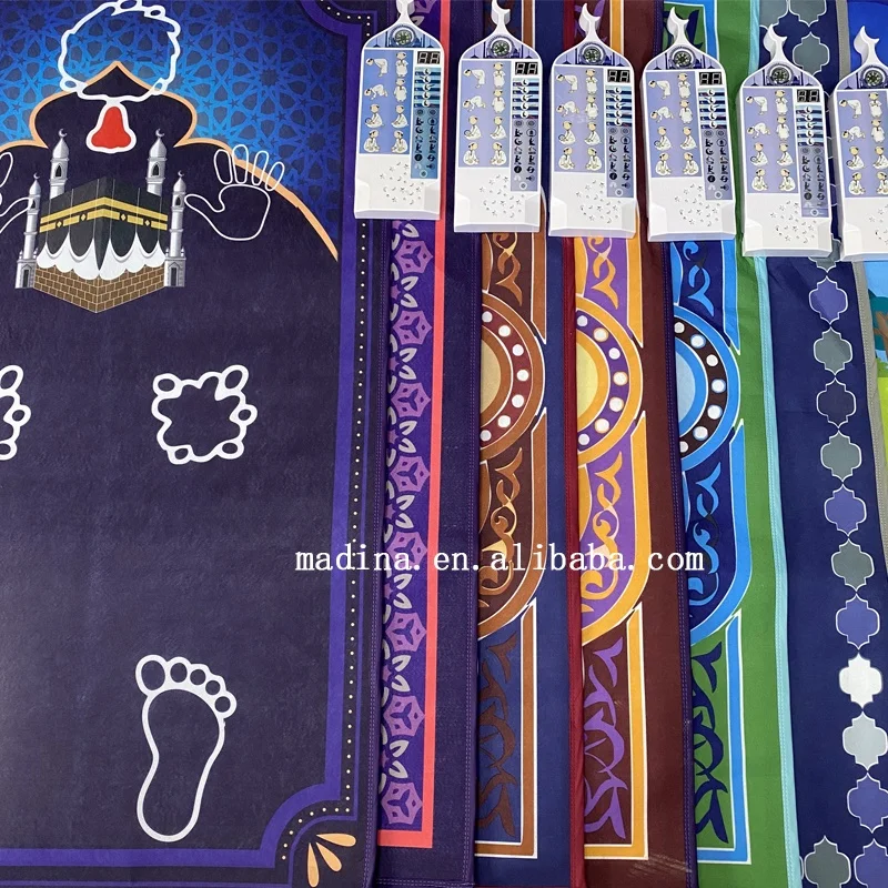 Madina samples and drop shipping for wholesale islamic gifts muslim electronic interactive prayer rug mat for children