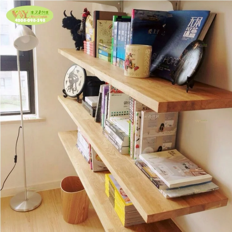 Customized Solid Wood Wall Shelves for Home Decoration /iron wood stacking racks &