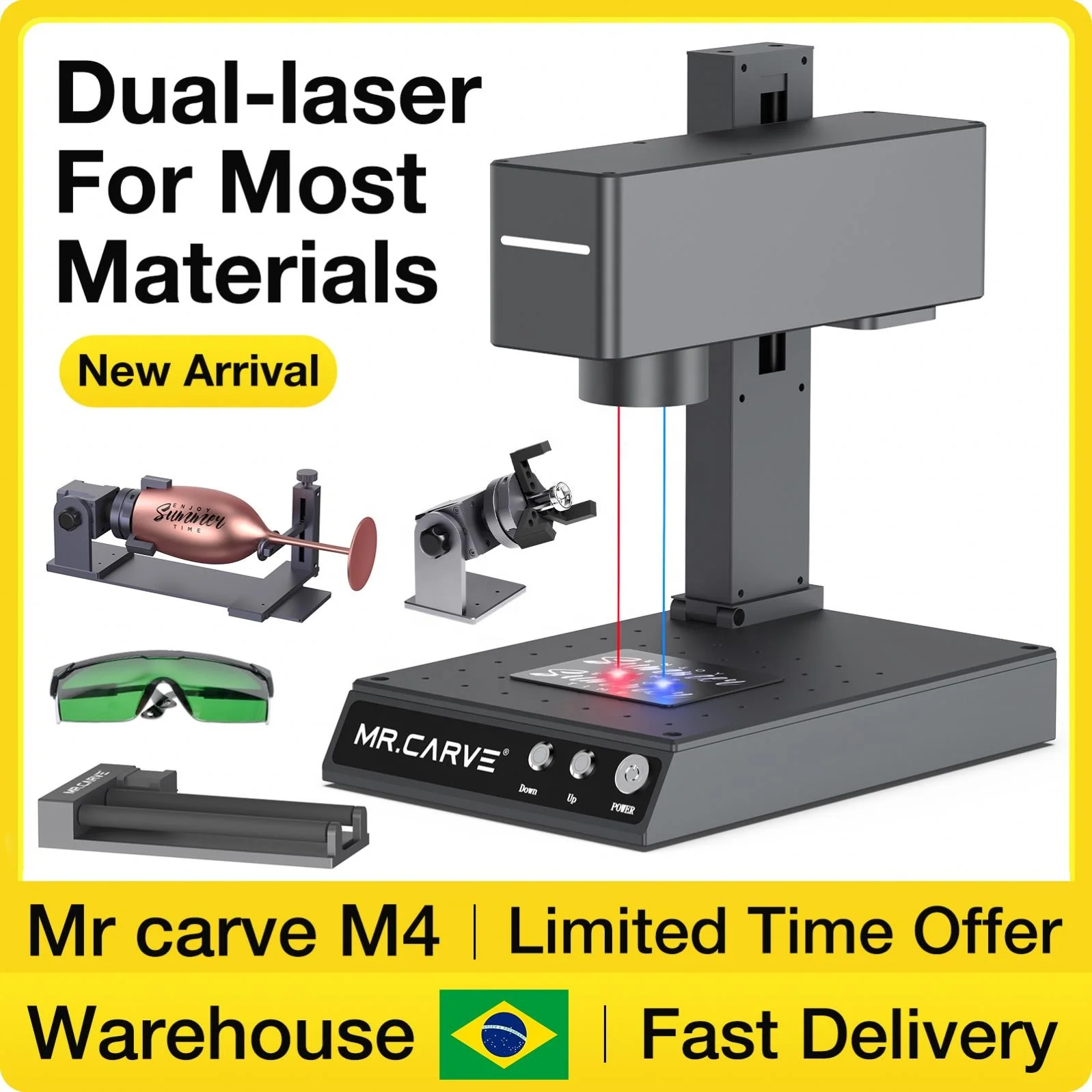 DAJA M4 Vinyl Records 0220 30w 6090 1060 1390 pcb Stencil Engraving with Rotary Plywood Cutting Machine Handheld Laser Marker