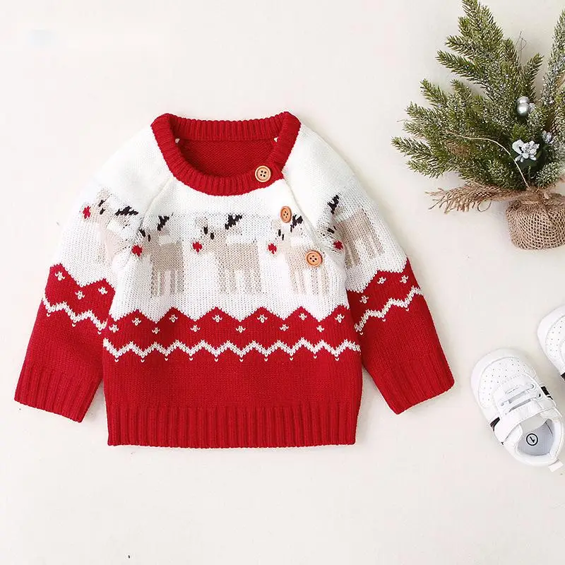 
2020 Autumn Winter Children Clothing Infant Toddler Newborn Clothes Kids Boys Girls Knitted Sweaters Christmas Tops 