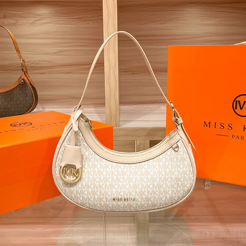 Logo Custom Zipper Trendy Faux Leather Designer Luxury Branded Bag Underarm Single Shoulder For Lady Womens Female