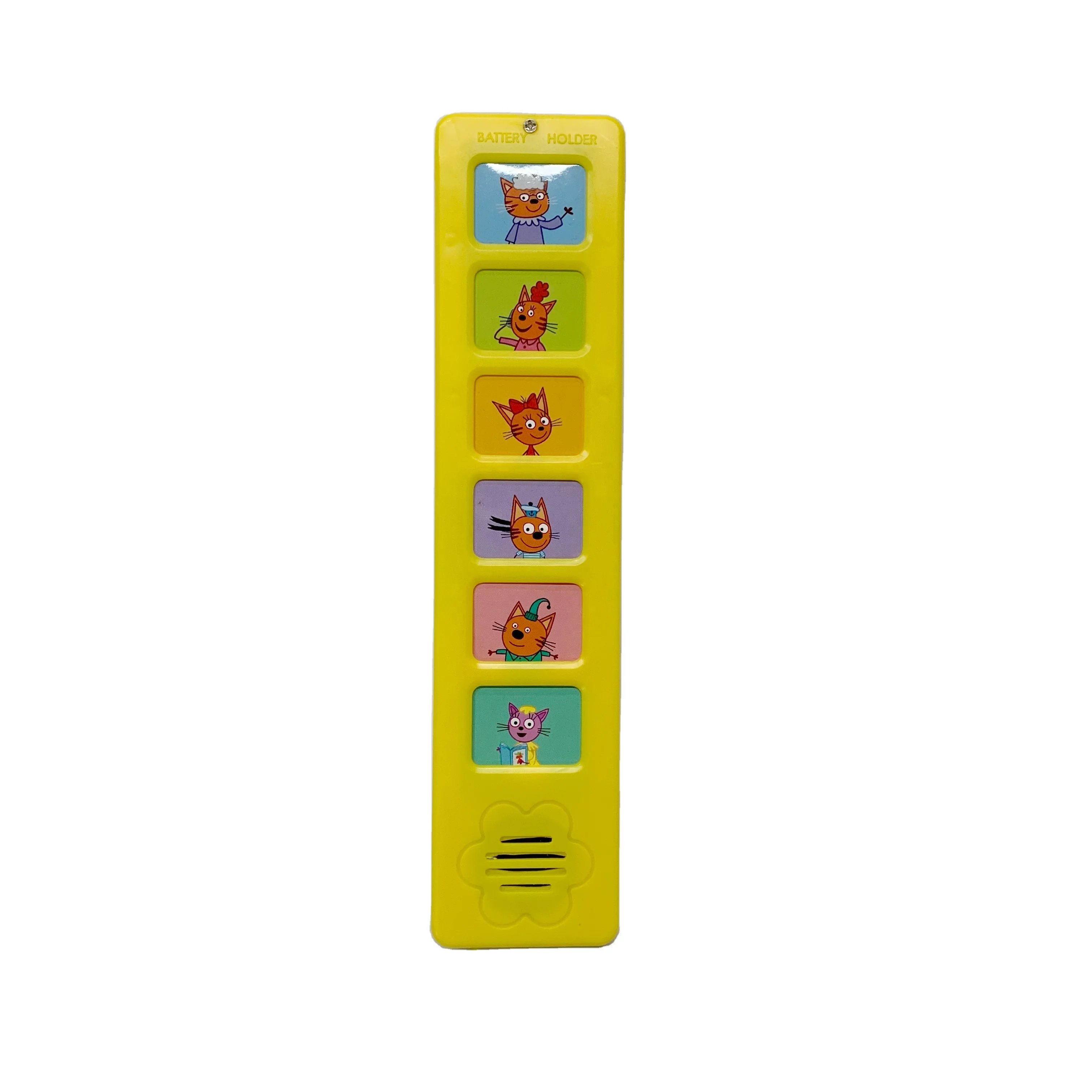 Factory Customized 6 Press Buttons Rectangle Shape Sound Board Built In Battery Voice Record Playback Audio Book Device For Kids