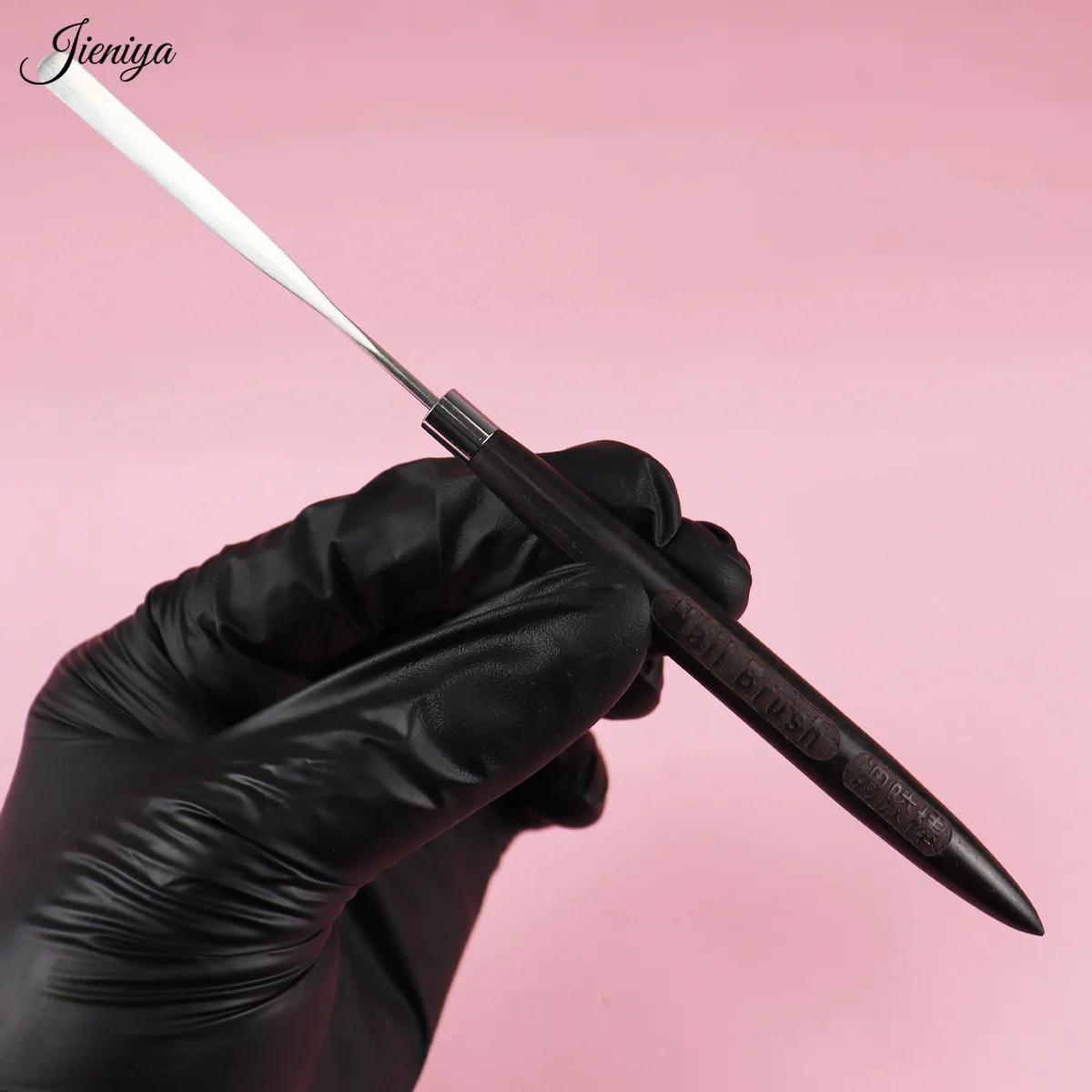 Natural Wood handle Glue Mixing Rod Stirring Rods Metal Nails Gel Polish Sticks Mixing Tool Spatula pen