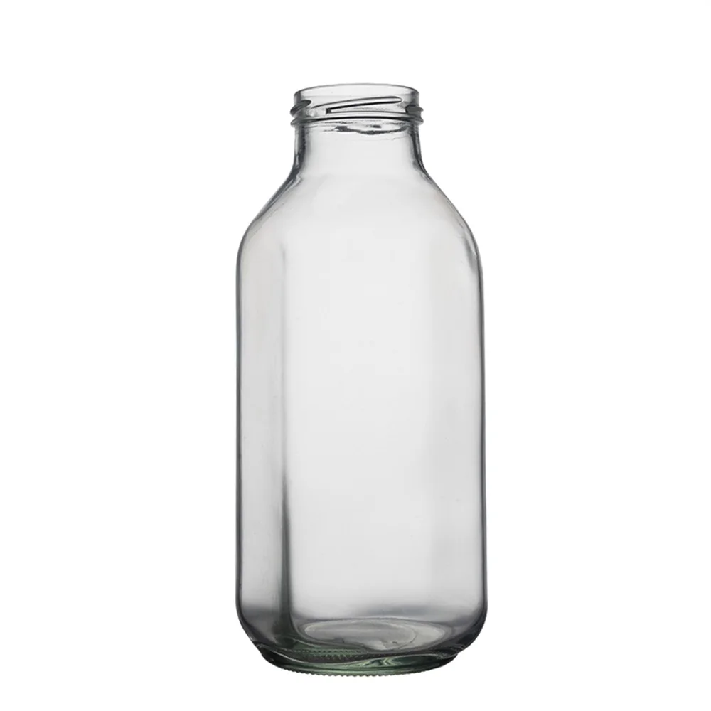 Berlin Packaging French Style 1020ml Square Thicken Beverage Glass Bottle Clear Empty Milk Fruit Juice Glass Jar Price