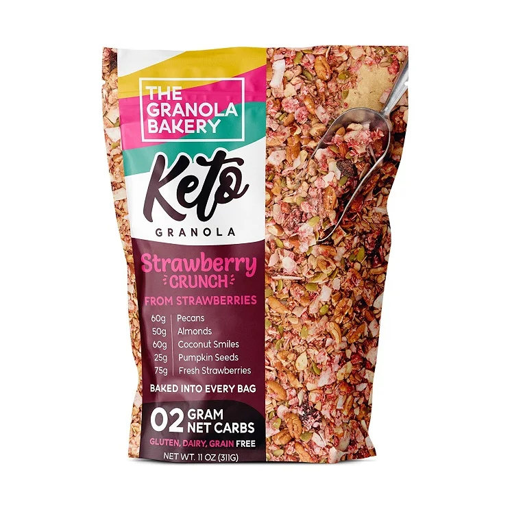 
Printed monouso eco semi compostable granola packaging with ziplock seal <span style=