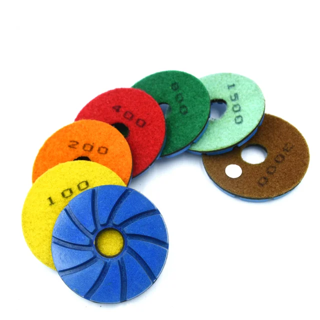 Quality 3inch Snail Lock Edge wet Polishing Pads for  polishing granite marble