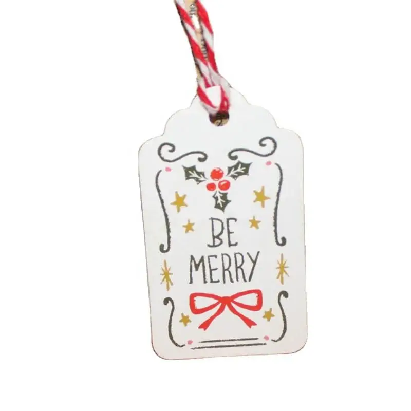 Paper Tags With String DIY Craft Party Supplies Favor New Year Christmas Decoration Hanging Ornaments Home Decor Navidad