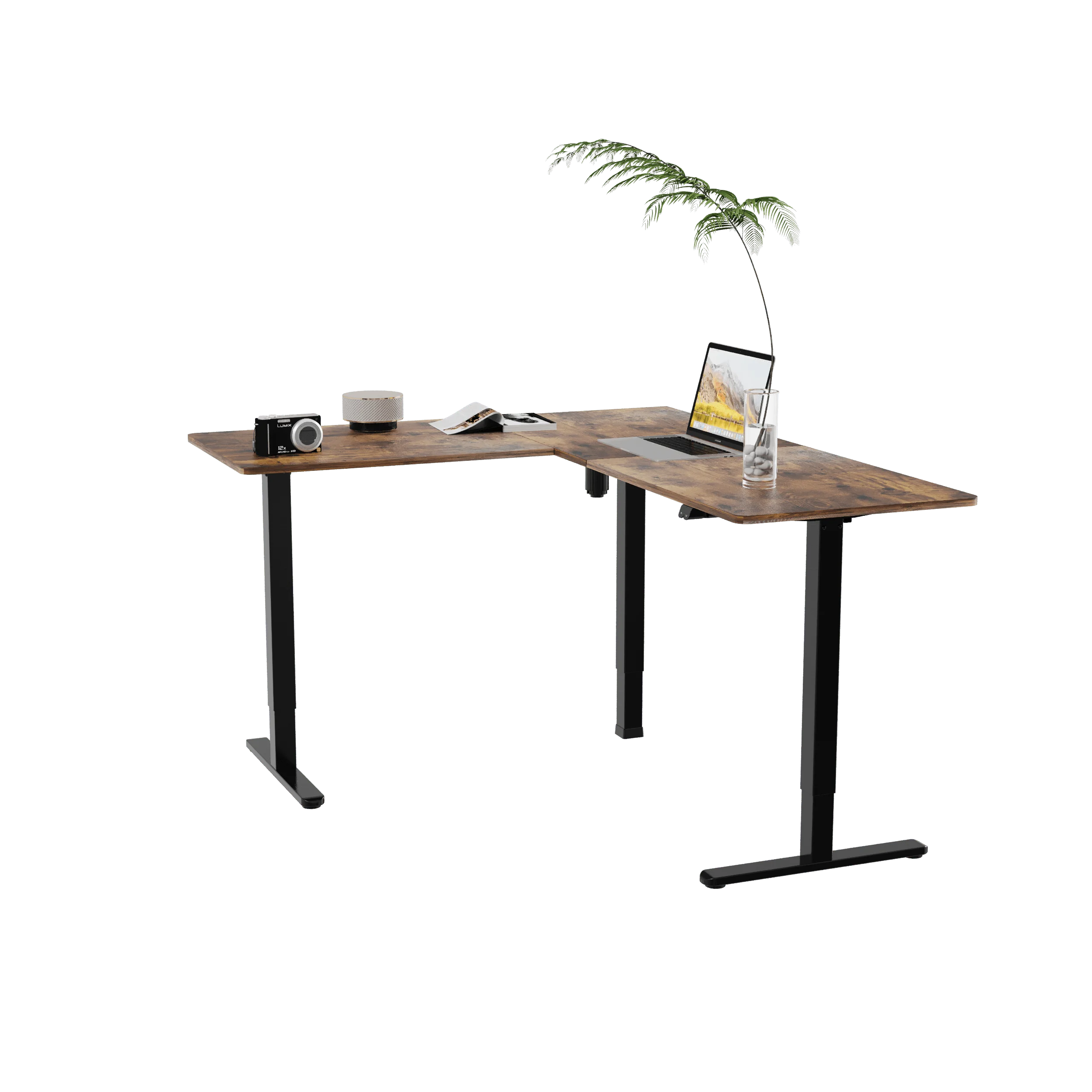 V-mounts adjustable height L shaped desktop Single Motor home office electric desk VM-JSD5-01-L