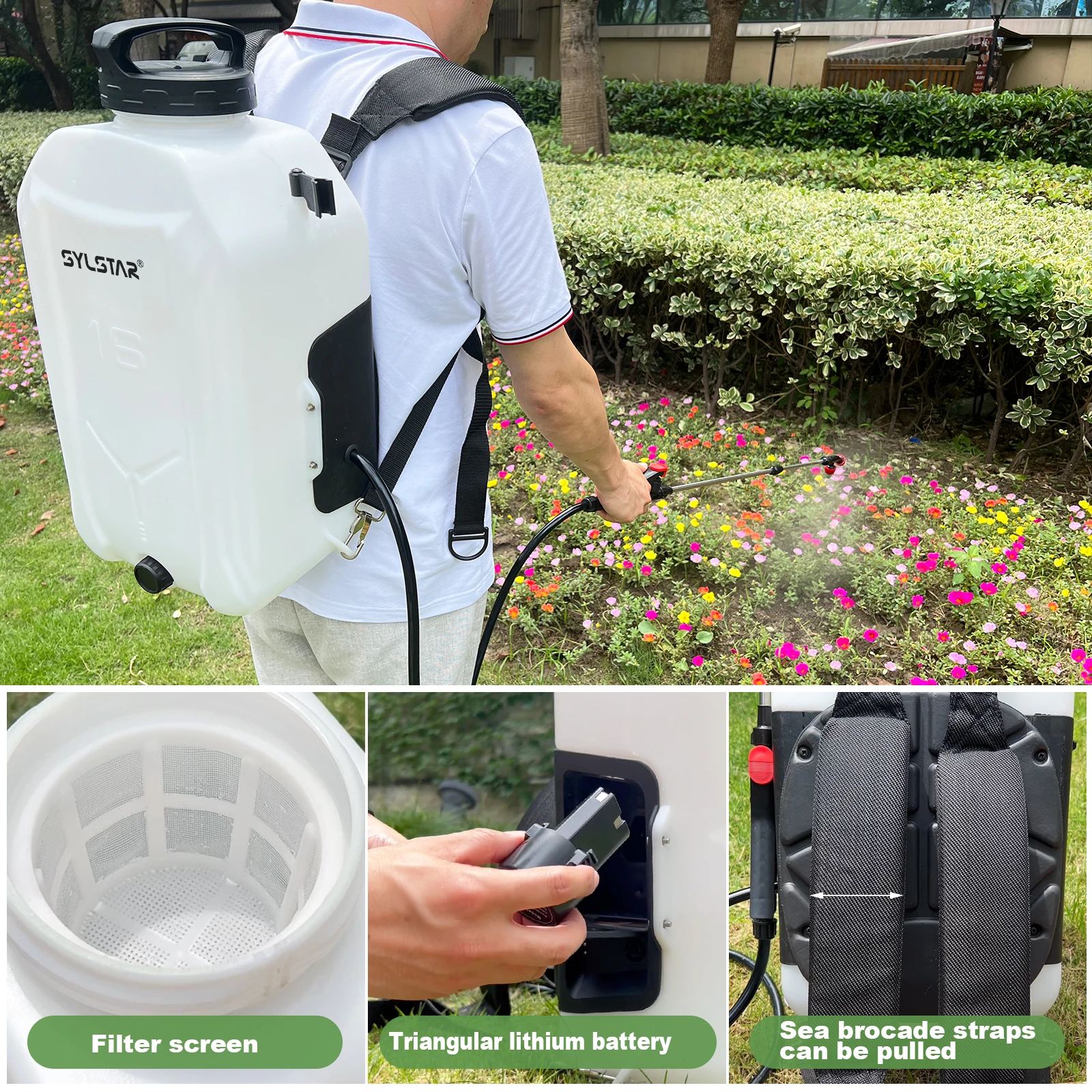 Agricultural Pressure Visible Water Level Line Sprayer 12L 16L Cordless Battery Electric Water Bottle Agricultural Plastic One-b