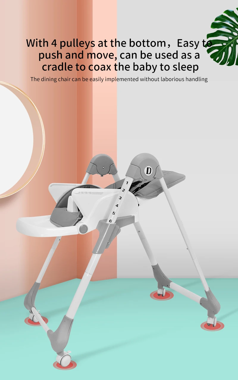 Silla De Comedor Para Bebe Aluminum Alloy Stable Baby Child Seat Home Feeding Chair Foldable Baby Dining Chair
