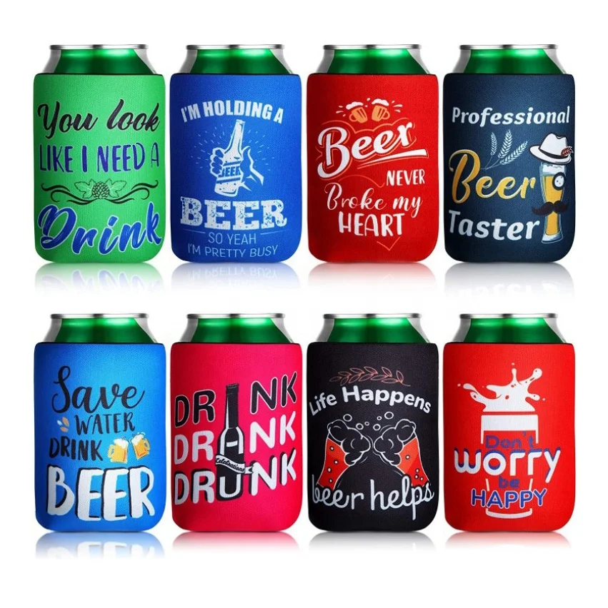 Пользовательские логотип пиво Coozies Индивидуальные 5 мм бутылки рукава неопрена в австралийском стиле банки кулер рукав короткие Держатели