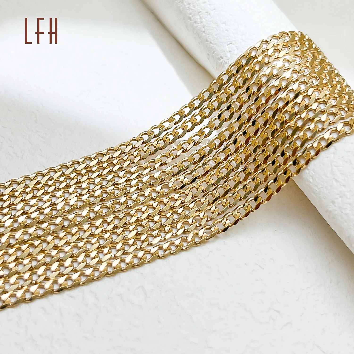 Gold Flat Cable Chain Nesilver 28.5mmbrownling 18k Pure Jewelry 18k with Certificate Summer Necklaces Gold Cuban Link Chain
