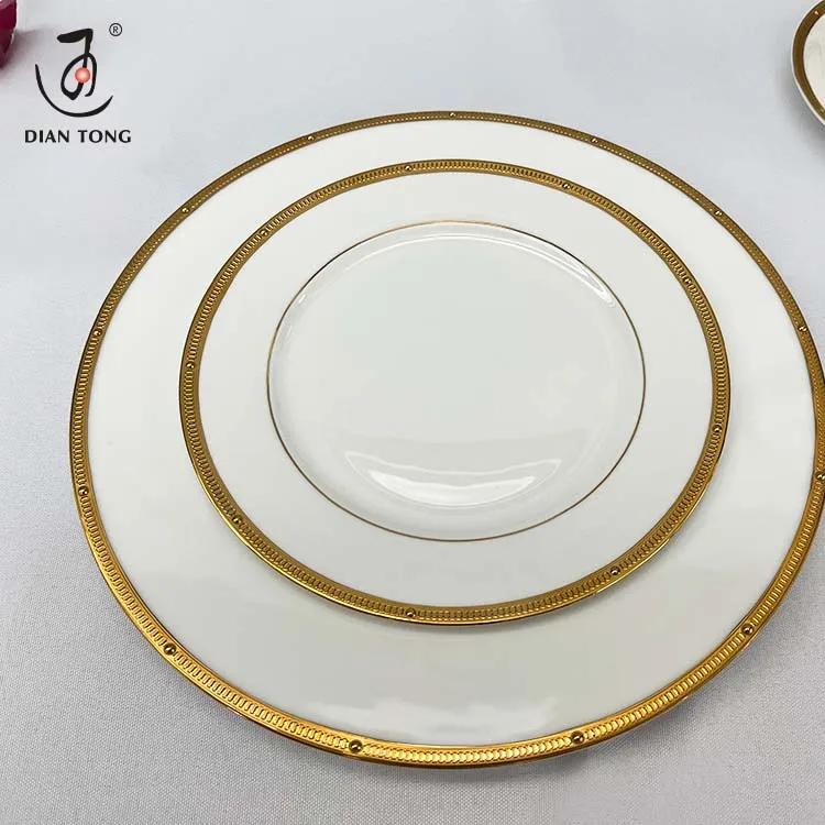 High Quality Luxury Modern Fruit Decor Catering Restaurant Custom Logo Ceramic Plate Set Dinnerware Dinner Plates For Wedding