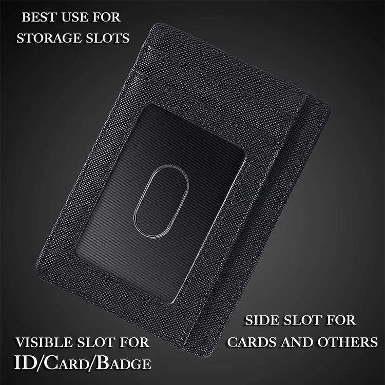 QQgift OEM Custom Slim Wallet for Men RFID Blocking Minimalist Credit Card Holder Lightweight Card Wallet with Gift Box