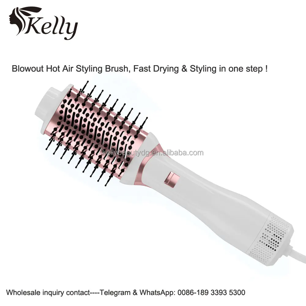 Slim Fluffy Hair Root Heat Brush Hot Air Blower volumizing  Hair Brush Ionic Hair Dryer Brush