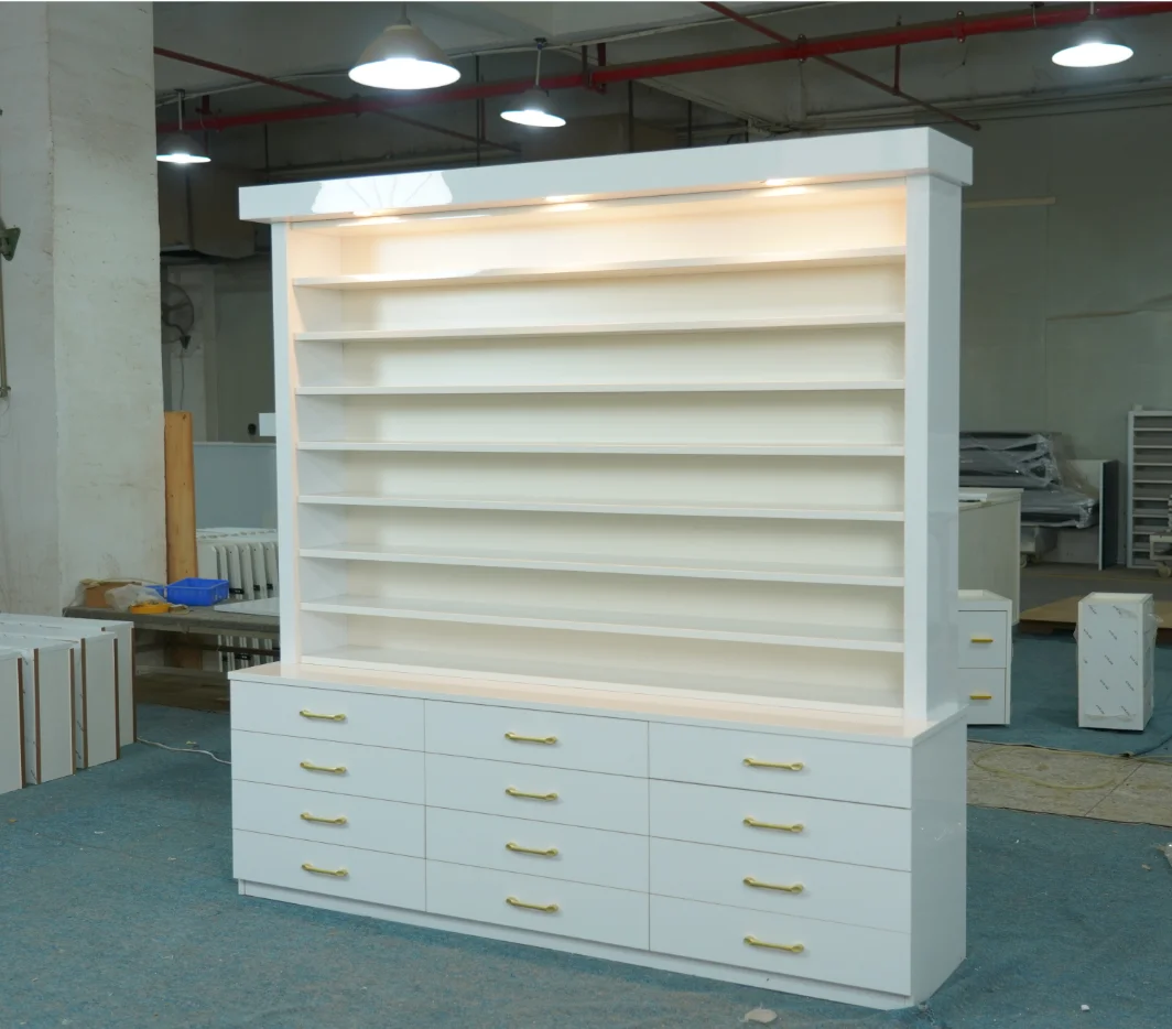 Custom Modern Wood Wall Stand Solon Furniture Nail Polish Cabinets Rack Spa Nail Equipment Display Cabinet