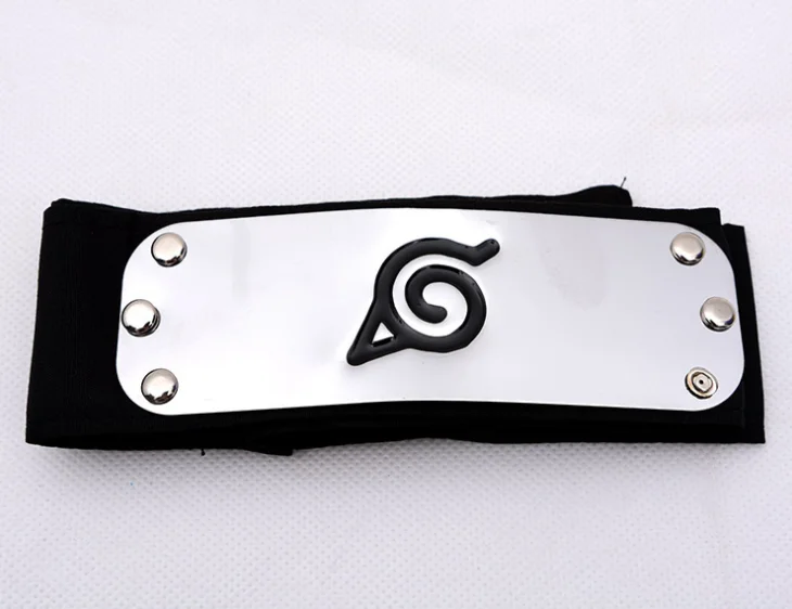 Ninja Kakashi Headband with Leaf Village Logo Metal Plated Headband Cosplay Anime Ninja Accessories