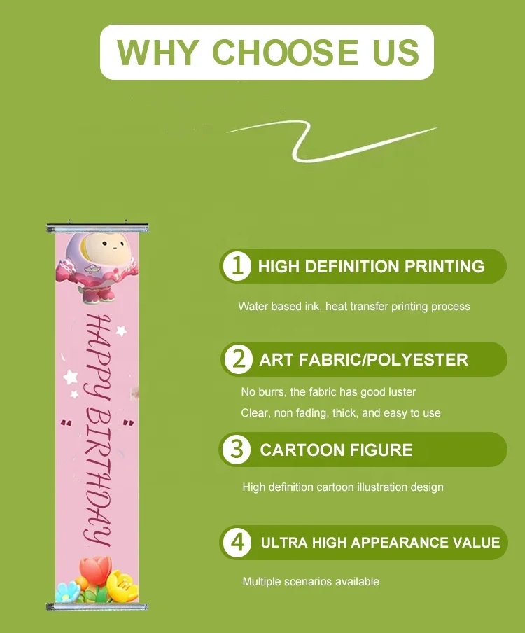 Manufacturer Custom Hotsale Art Fabric Material Party Celebration Digital Printing Wall Scroll Demon Banner for Home Decoration