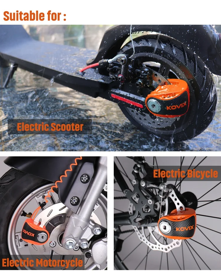 Outdoor Durable Mini Alarm Lock 120dB Anti-theft Motorcycle Electric Scooter Accessories Anti Theft Disc Brake Lock