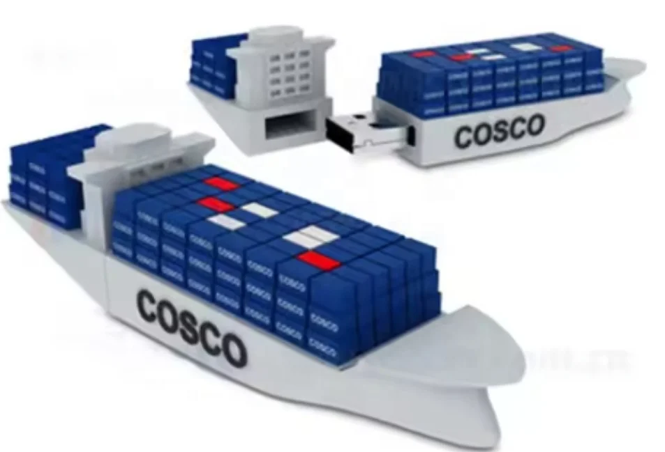 1GB Container Truck Lorry Track Wagon Shape Usb Flash Pen Drives for Shipping Logistics Cargo Company Groups Promotional Event