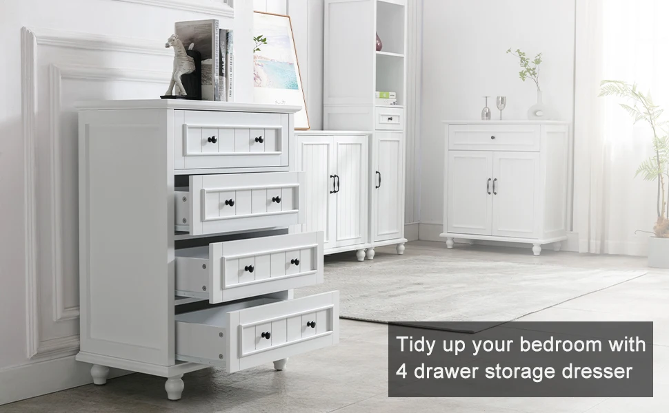 Modern design luxury bedroom 4 drawer dresser buffet cabinet sideboard wooden furniture