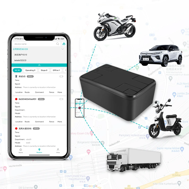 Portable Magnetic Asset / Container / Car Gps Tracker Tracking Device For Car Android Ios App Real-Time Tracking