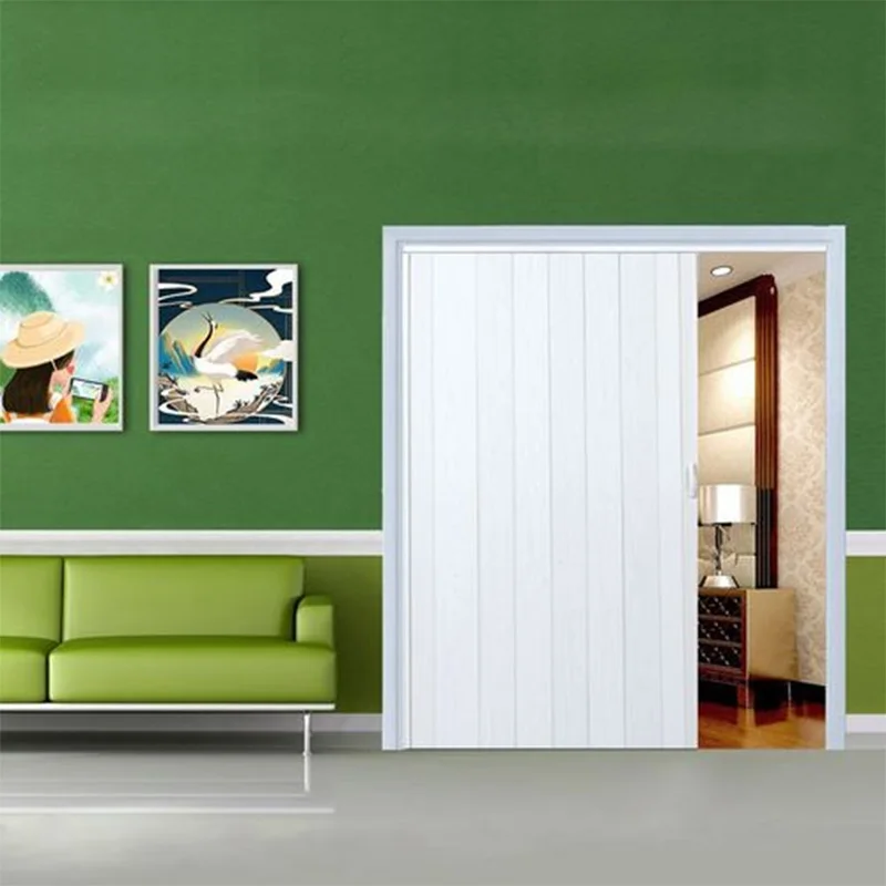Bathroom sliding door folding pvc clean room interior bathroom pvc kerala door price with protective screen plastic accordion