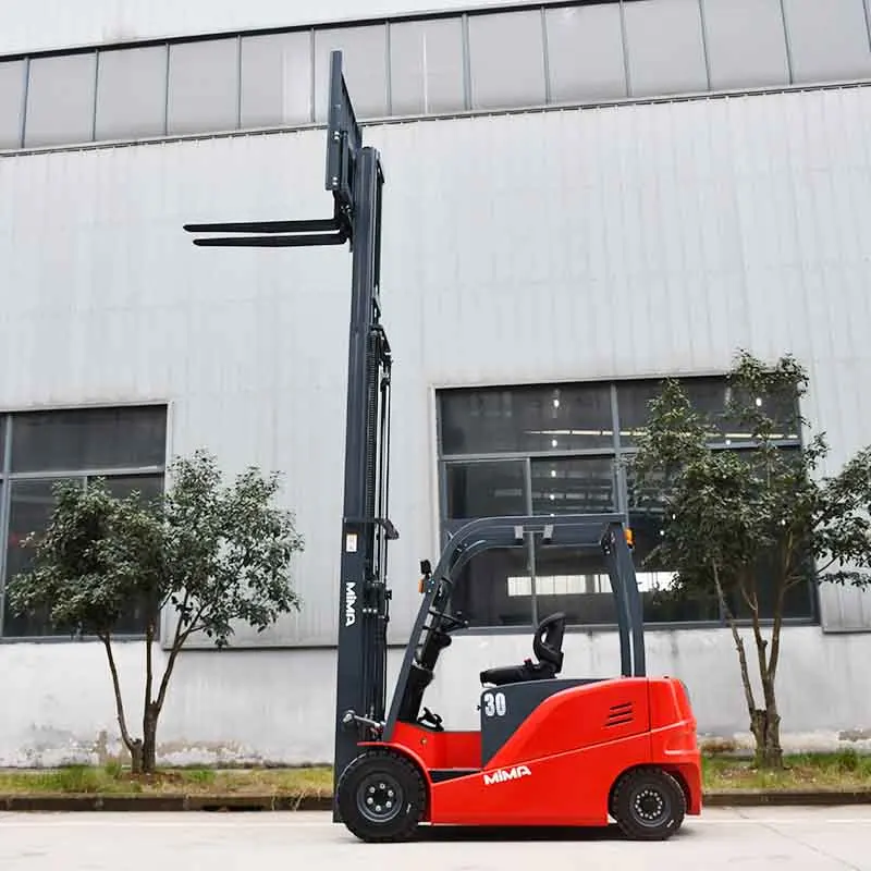 MiMA sit down 3ton electric forklift truck with 6m lifting height warehouse material moving equipment forklifts with rubber tire