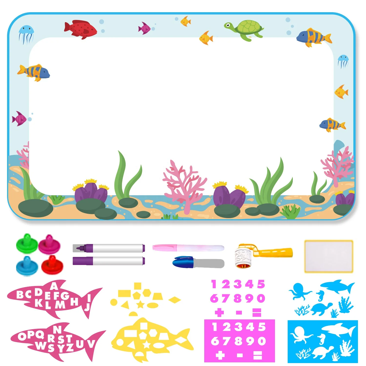 Popular reusable Kids Children Drawing Painting magical water coloring bath toys magic color mat