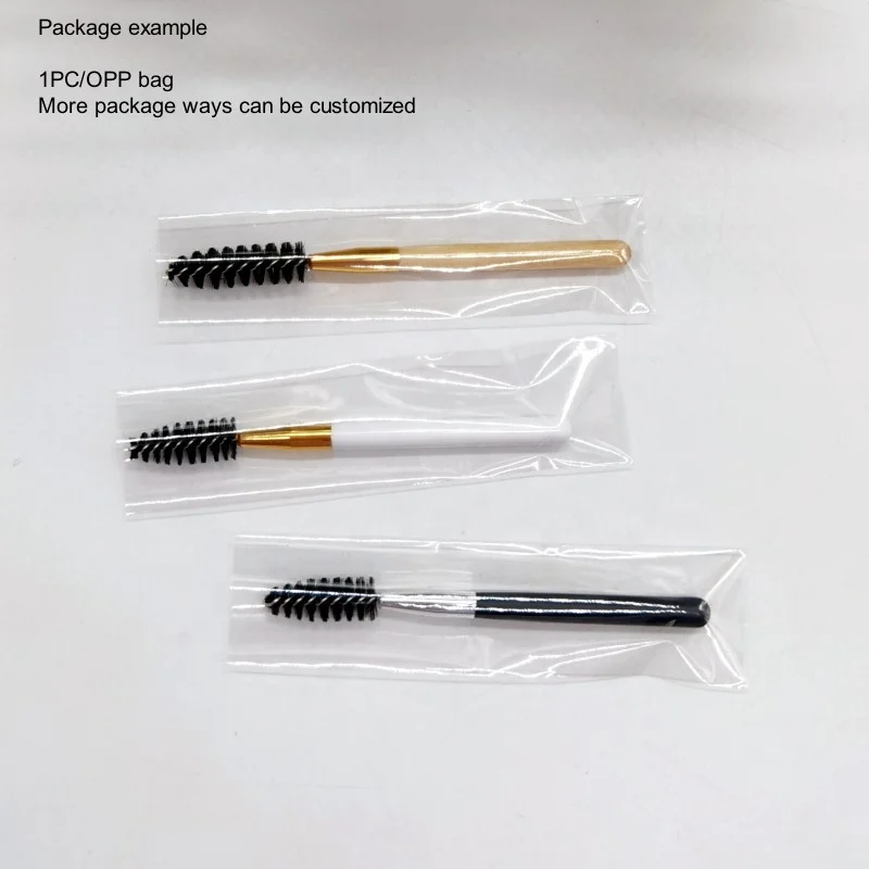 Short Handle Thick Density Bristles Bendable Spoolie Twisted Mascara Brush 8.5cm 9cm Mini Small Eyelash Brush
