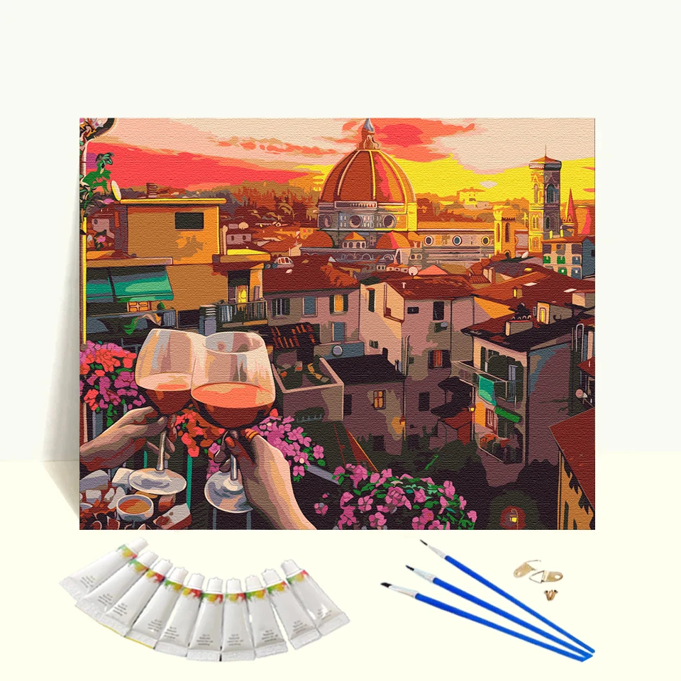 Custom Beautiful Picture Handmade Painting By Numbers Art Wall Home Decoration Paint By Numbers For Adults And Kids