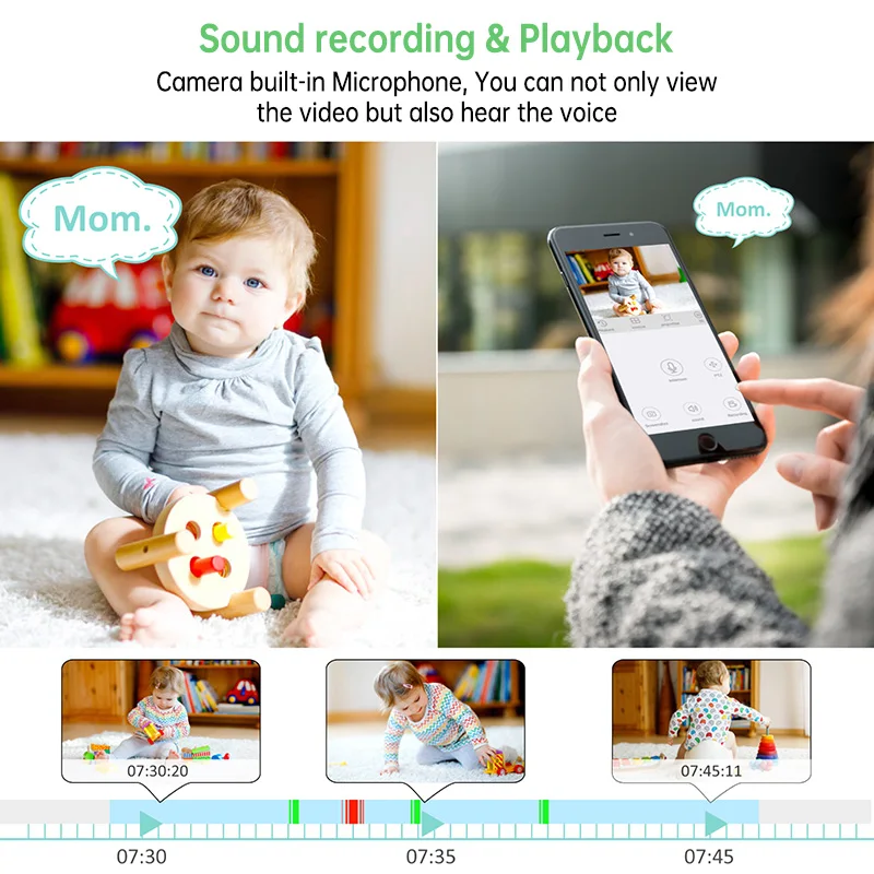 Wistino 6MP HD Indoor Webcam Live View Video Playback Color Night Vision Pet Camera for Home