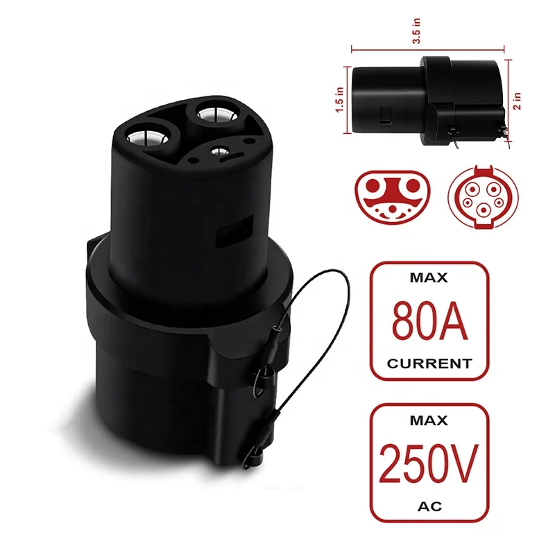 Manjia Portable Wireless EV Charger Charging Adapter J1772 Type 1 To Tesla Connector 80A 250V Max Fit For All Tesla Models