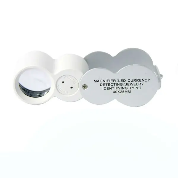 Gourd Folding 40X 25MM Jewelry Loupe Magnifier Led Magnifying Glass with Light