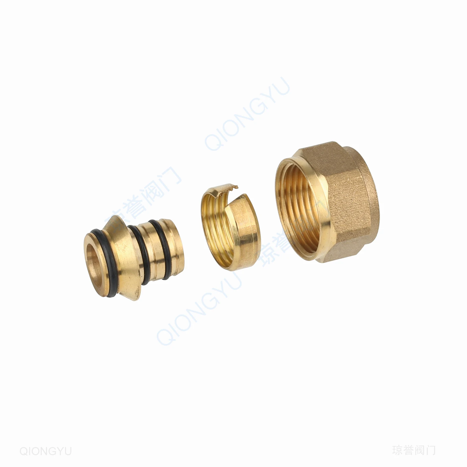 hiqh quality QY brass compression fitting pipe tube straight coupling EN1254-2 new designer
