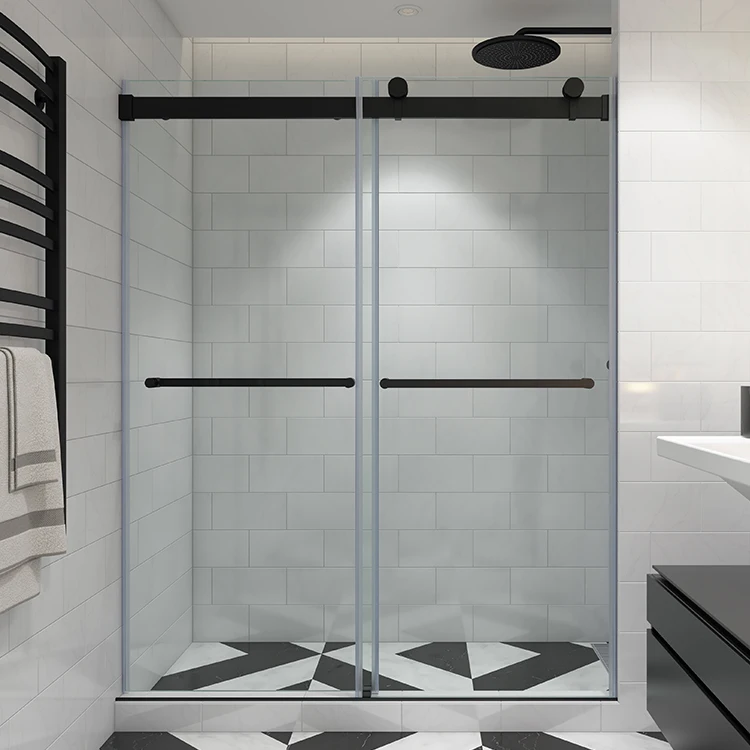 
Seawin Lifetime Warranty Luxury Frameless Bypass Sliding Tempered Glass Showers Doors 