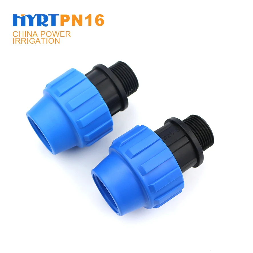 HYRT Male Threaded  Compression Fitting PP Compression Fittings Plastic Male Adaptor With Threaded connector