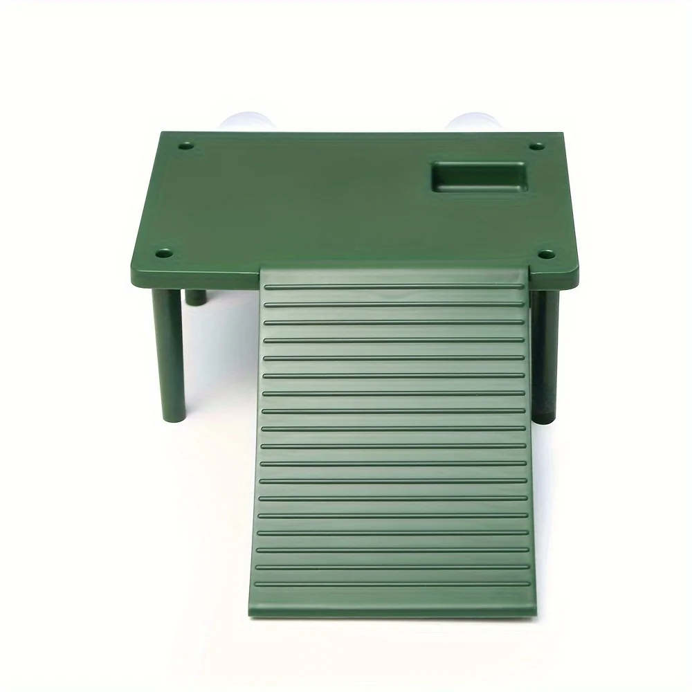 Plastic Turtle Shower Table Fish Tank Aquarium Platform With 2pcs Suction Cups Climbing Ladder Aquariums & Accessories