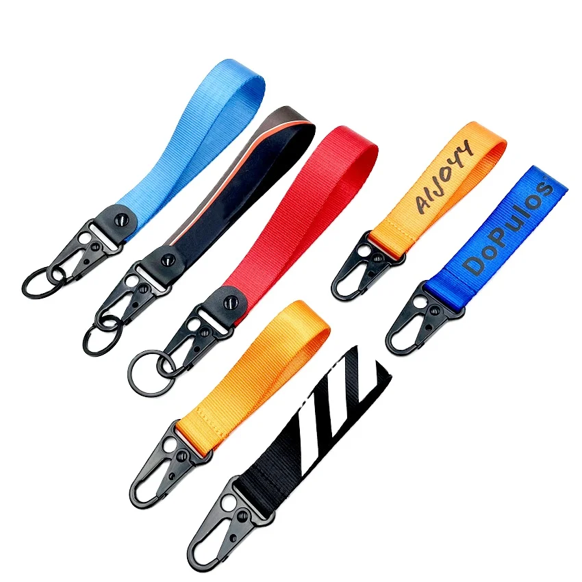 OEM Custom Logo Polyester genuine leather cartoon Lanyards Key Chain Holder