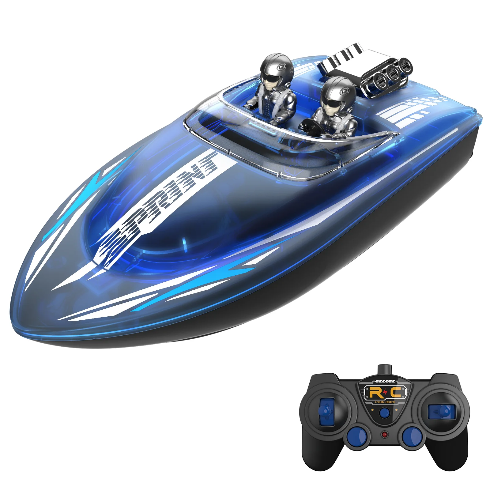 Upgraded V222 Glowing RC Racing Boat High Speed Water Quality Sensor Yacht Luxury Boat Easy Control Boat Over Distance Remind