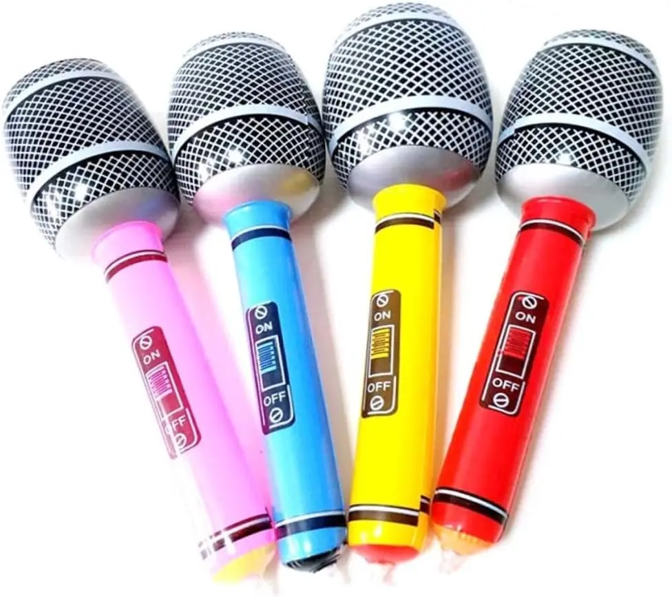 Wholesale Custom Design Pvc Inflatable Musical Microphones Party Singing Songs PVC Inflatable Microphone