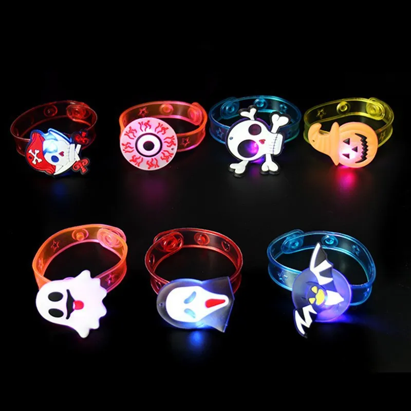Christmas Halloween Party Cartoon Plastic LED Children Slap Band Watch Flashing Wristband Bracelet Children Party Gift