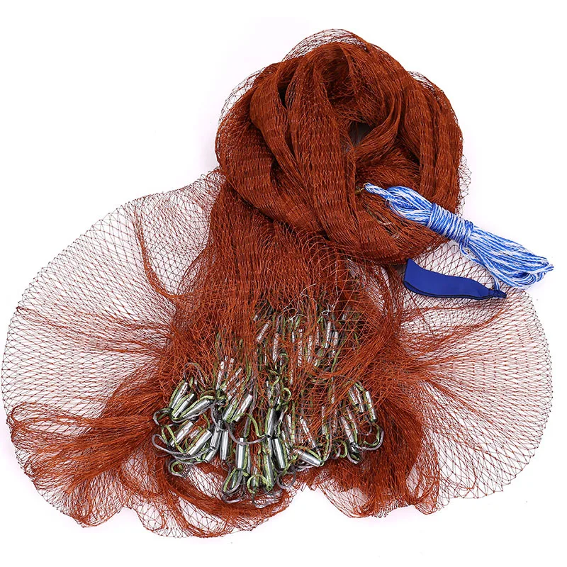 Japanese Style Bottom pocket cast net hand cast net Lead chian fishing net