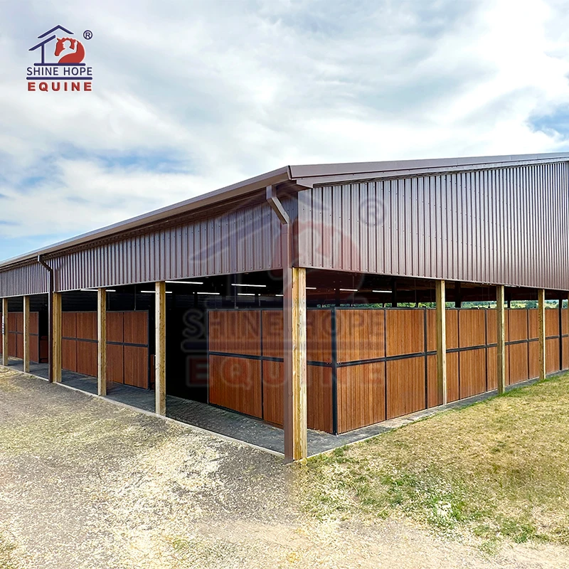 Farm Machinery Equestrian Customized Size Luxury Horse Stable Stall Front Panels Infilled Bamboo