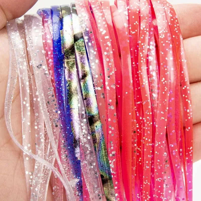 11inch fish like Head with Double Soft Plastic Octopus Skirt and 3D Life Like Eyes Saltwater Tuna Fishing Lure