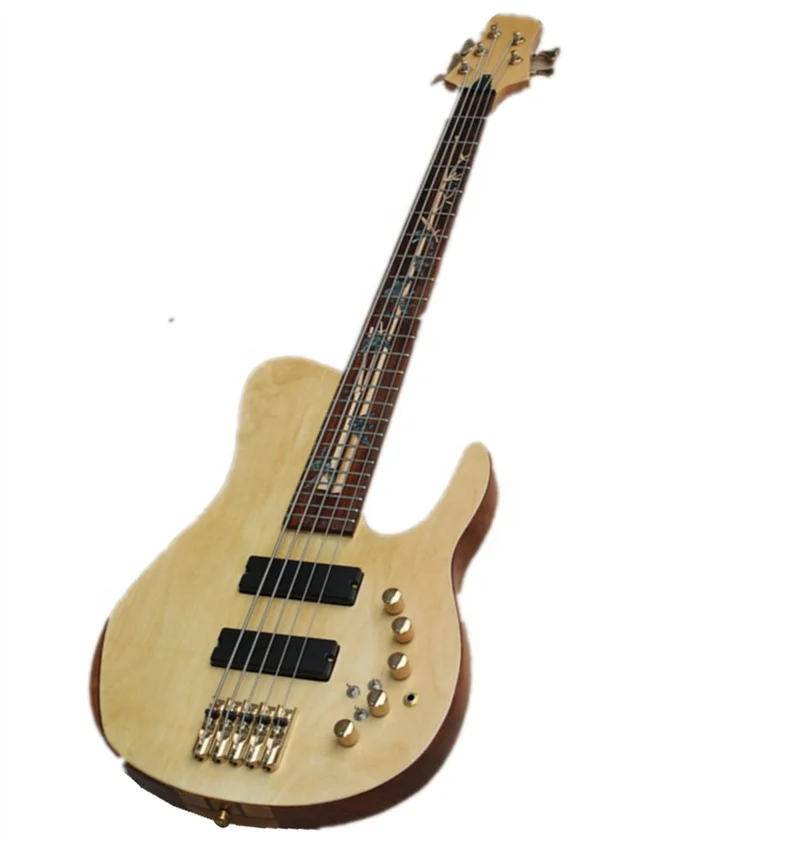 Huiyuan оптовая продажа 5 струн электрическая бас-гитара с шейным сквозным телом, музыкальный инструмент