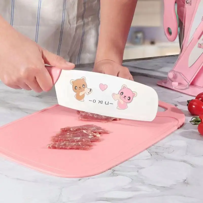 New Desgin Hot Sale Heavy Duty Meat Cleaver Knives Bear Pattern Kitchen Knife Set Great Gift For Friend