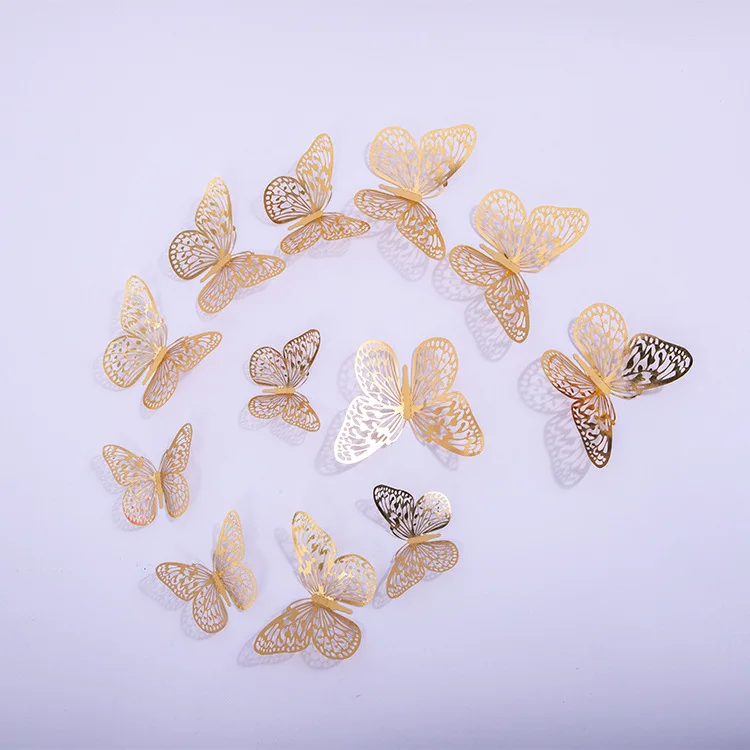 Hollow butterfly 3D hollow  metal butterfly wall decoration home living room three-dimensional butterfly decoration